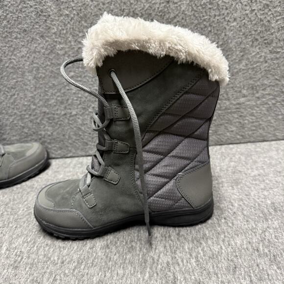 NWOT Columbia Ice Maiden II Boots Women's 6.5 Wide Gray Waterproof Insulated Fur - Picture 8 of 8